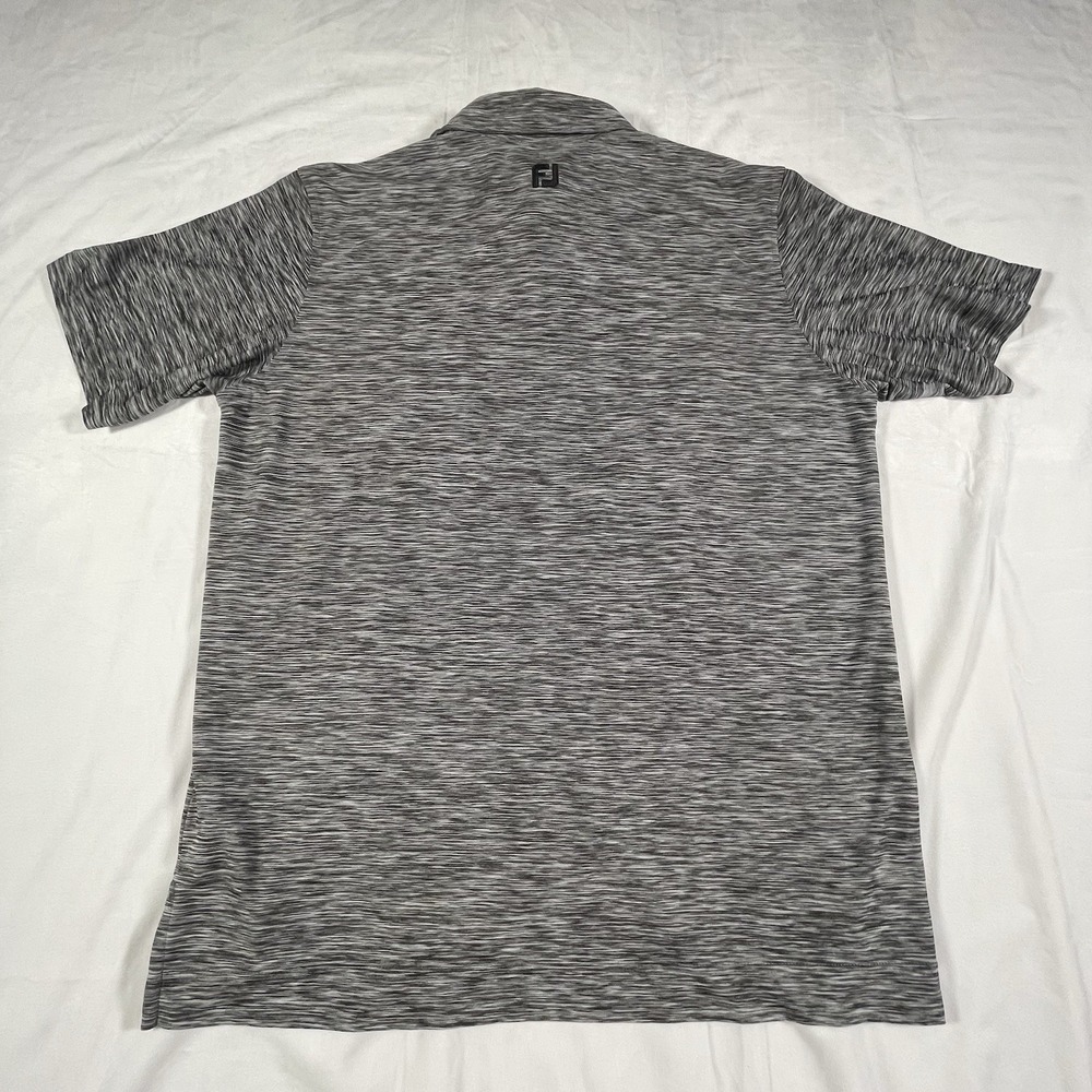 FootJoy Polo Shirt Mens Large Grey Space Dye Stretch Short Sleeve Golf Top - Picture 10 of 10
